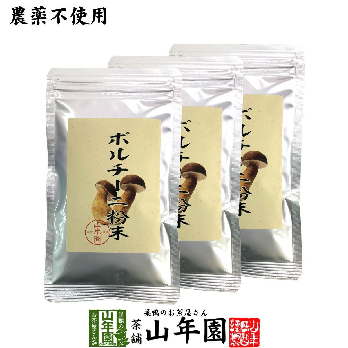 【本場イタリア産無農薬100%】 ポルチーニ茸の粉末 40g×3袋セット 送料無料