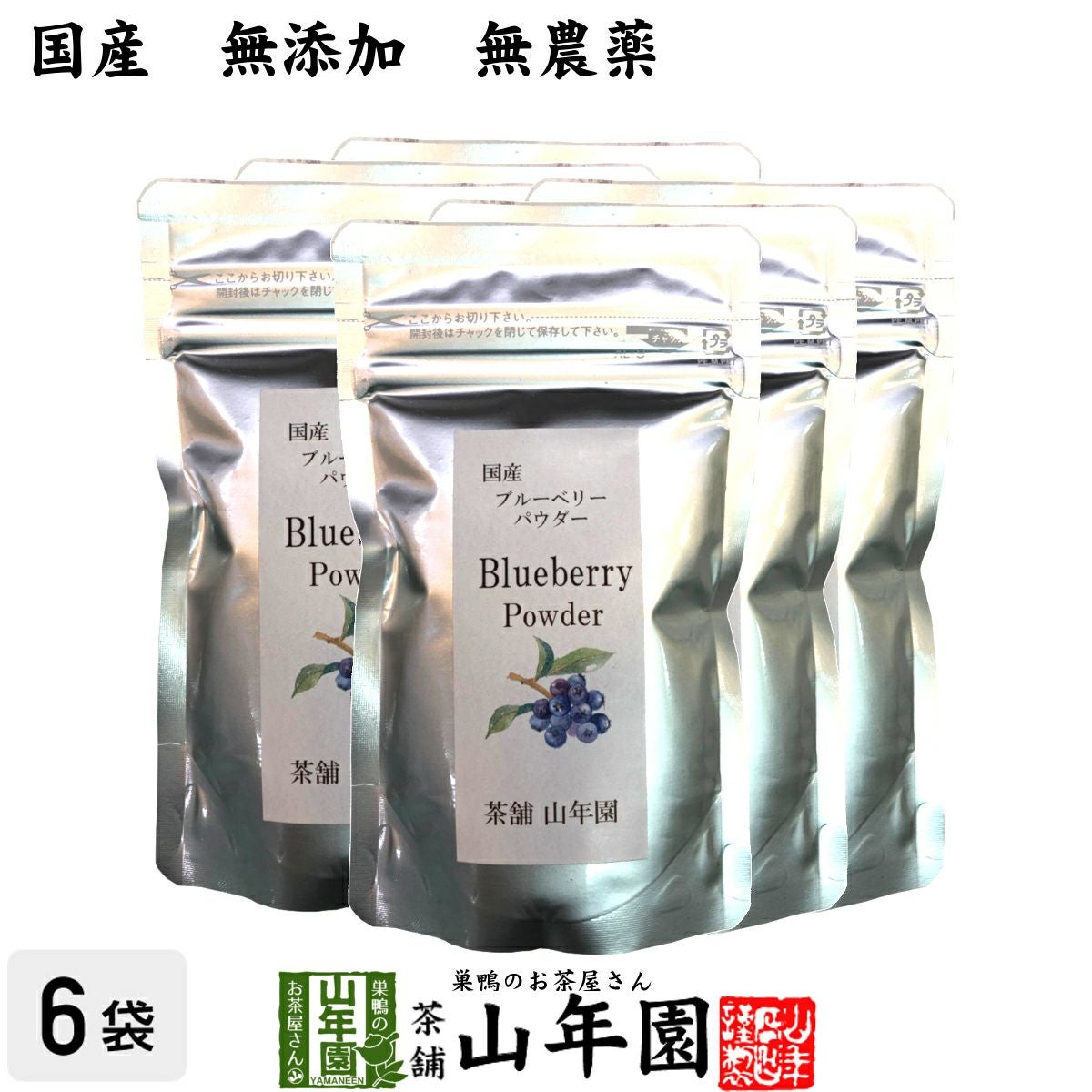 【国産】 ブルーベリー粉末 50g×6袋セット 送料無料